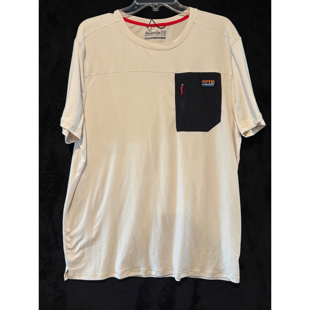 Avalanche‎ T-Shirt Mens XL Beige Tech Pocket Activewear Outdoor Top XL